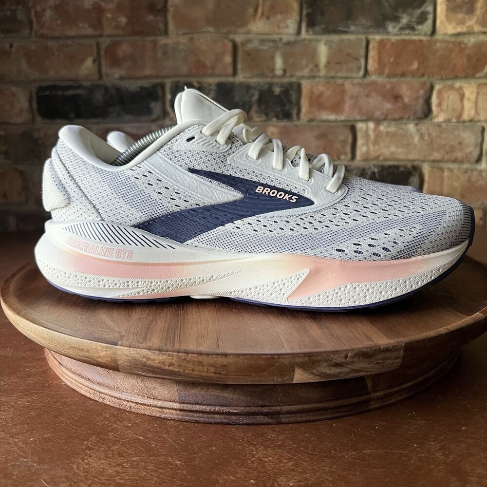 Brooks Adrenaline GTS 24 Road Running Grey Blue Peach Women's 9.5 Shoes Sneakers - Picture 9 of 16